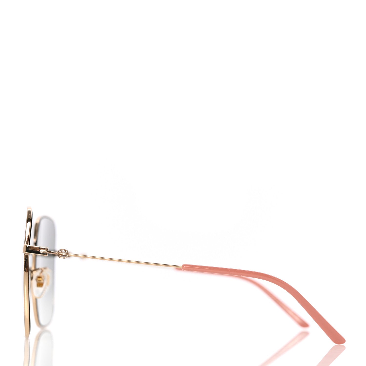 Gucci Metal Square Frame Sunglasses GG0443S Gold Grey 3 of 8