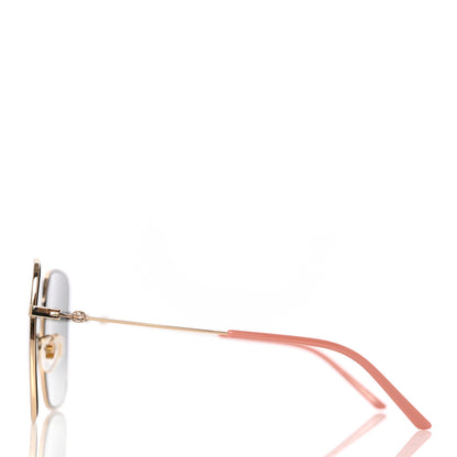 Gucci Metal Square Frame Sunglasses GG0443S Gold Grey 3 of 8