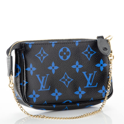 Louis Vuitton Colored Monogram Mini Pochette Accessories Blue Black 3 of 7
