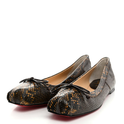 Christian Louboutin Amazonia Kid Mamadrague Flats 38 Dark Brown 3 of 8