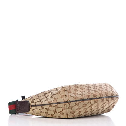 Gucci Monogram Web Medium Half Moon Hobo Dark Brown 4 of 11