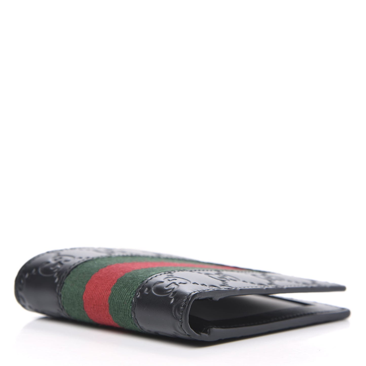 Guccissima Signature Web New Web Bi-Fold ID Wallet Black