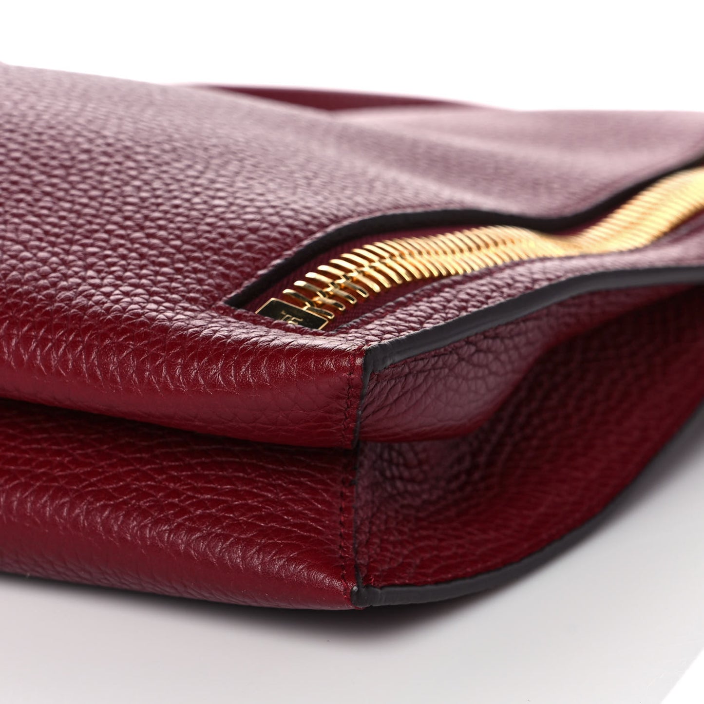 Pebbled Calfskin Small Alix Padlock Zip Hobo Bag Cranberry