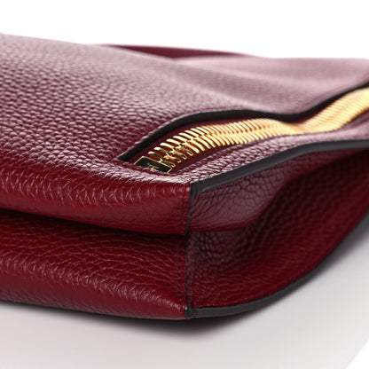 Tom Ford Pebbled Calfskin Small Alix Padlock Zip Hobo Bag Cranberry 9 of 10