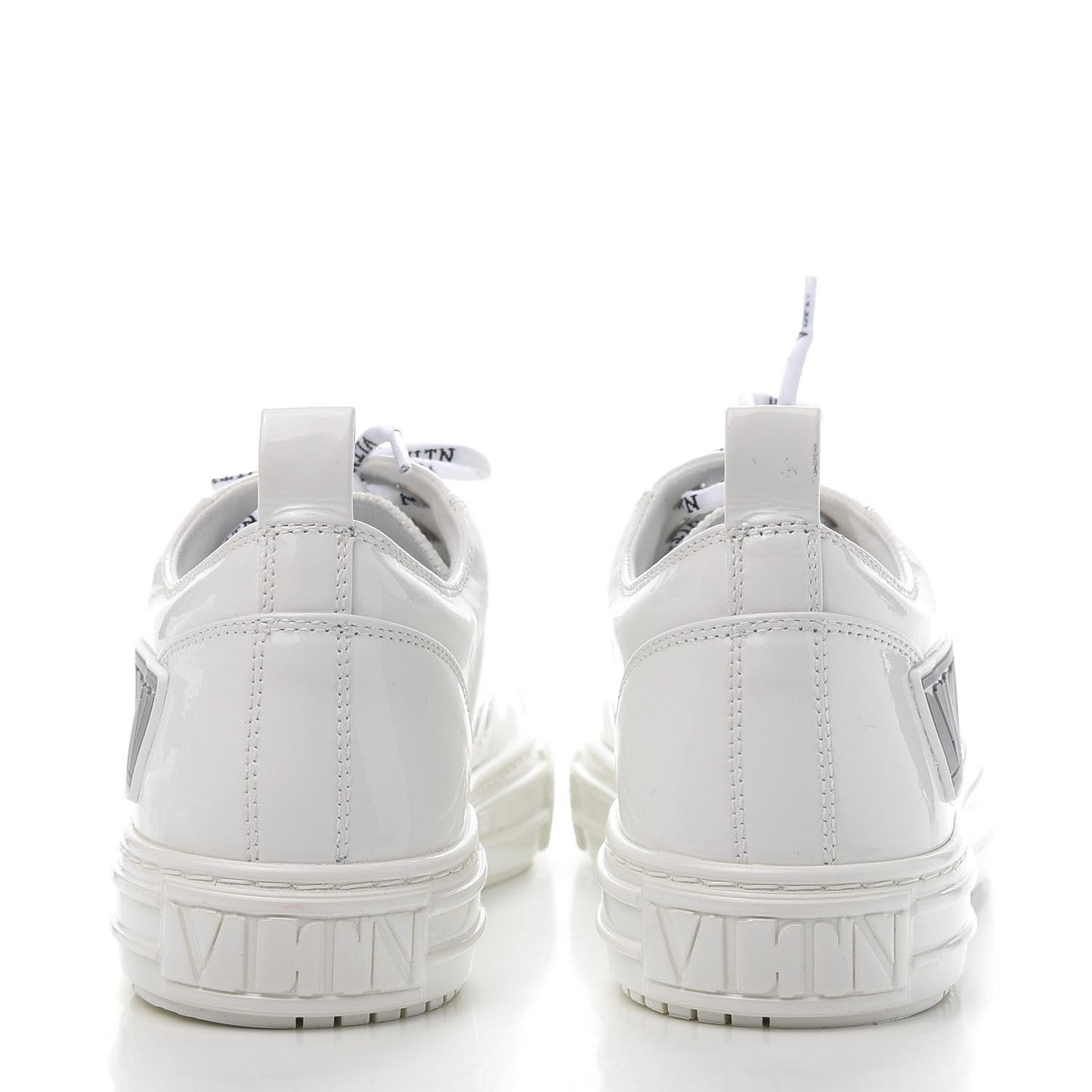 Patent Calfskin Womens Giggies Low Top Sneakers 40 White