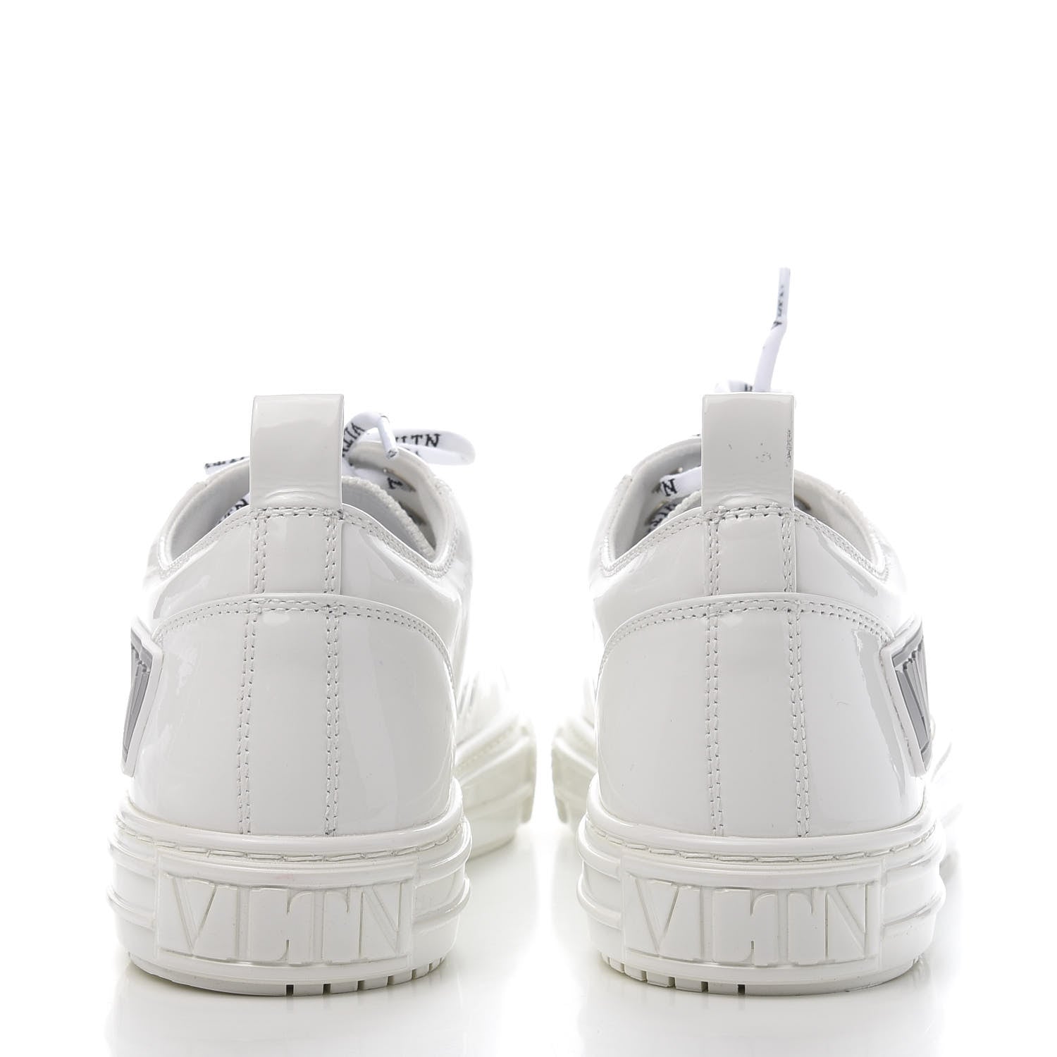 Valentino Garavani Patent Calfskin Womens Giggies Low Top Sneakers 40 White 4 of 10