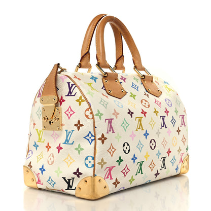 Louis Vuitton Monogram Multicolor Speedy 30 White 3 of 12