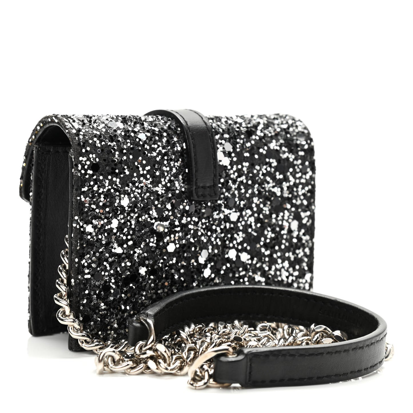 Sequin Calfskin Monogram Mini Candy Crossbody Black