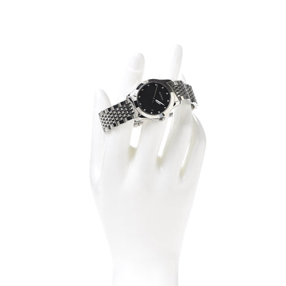 Gucci Stainless Steel Diamond 28mm G-Timeless Quartz Watch Black 2 of 7