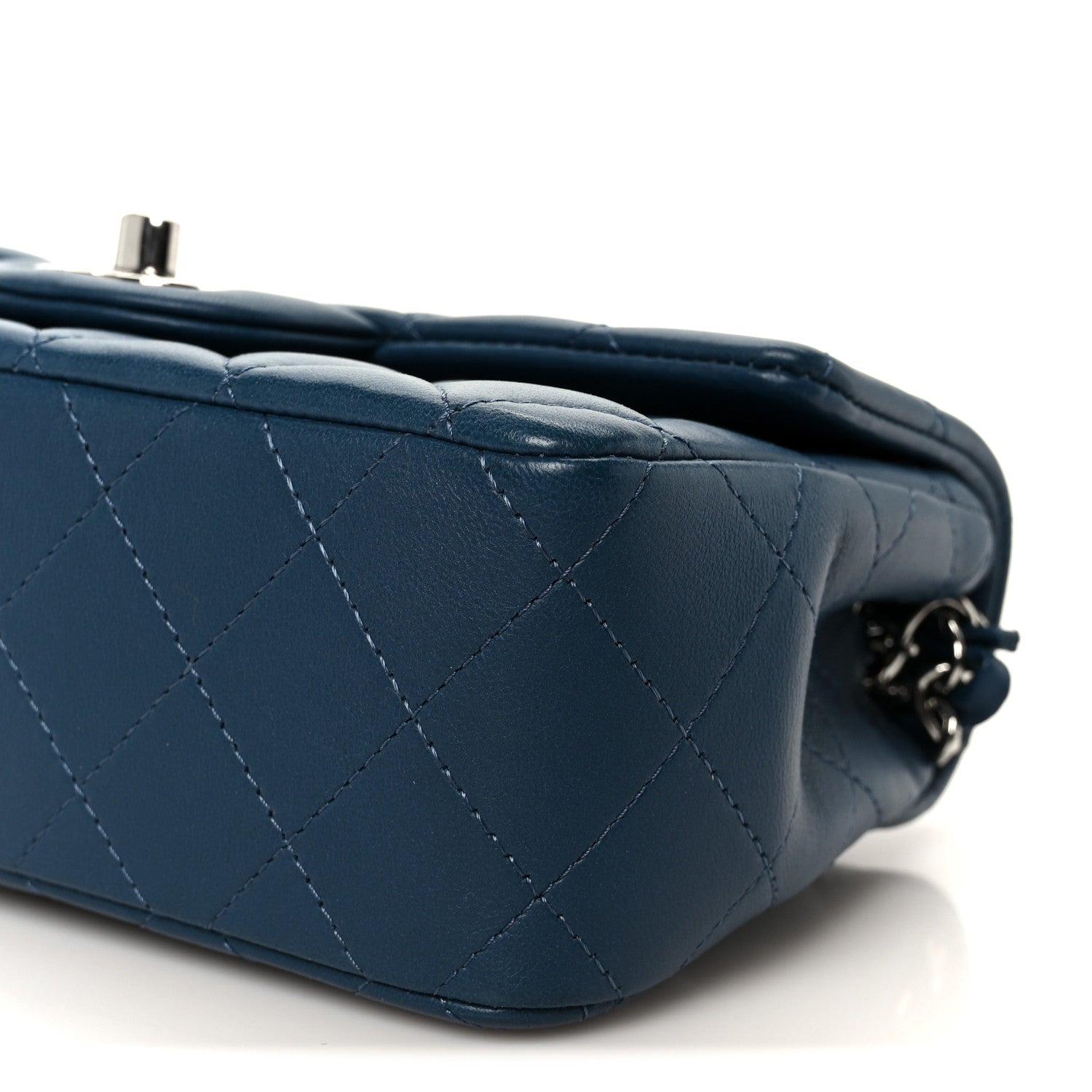 Chanel Lambskin Quilted Mini Rectangular Flap Blue 11 of 11