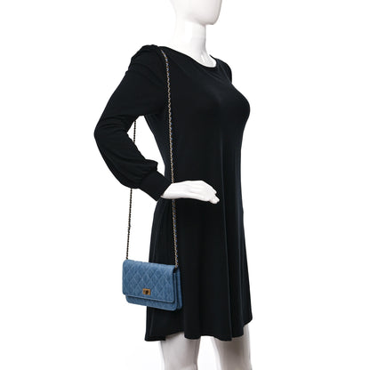 Chanel Denim Quilted Reissue Wallet On Chain WOC Blue 2 of 11