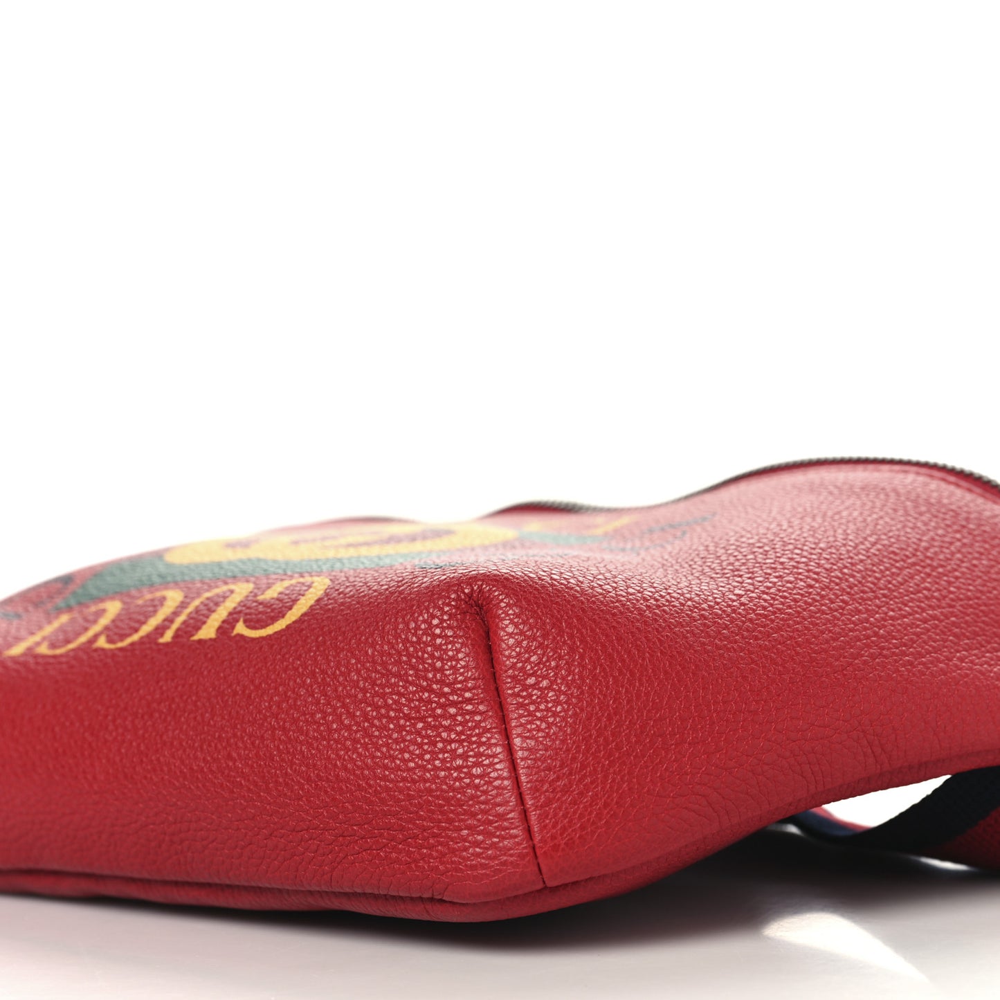 Grained Calfskin Logo Belt Bag Hibiscus Red