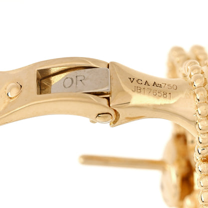 Van Cleef & Arpels 18K Yellow Gold Diamond Vintage Alhambra Earrings 3 of 5