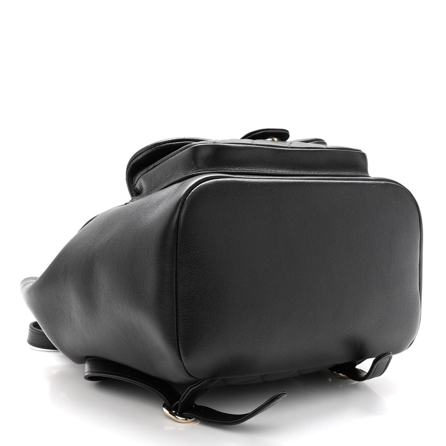 Lambskin Quilted Large Duma Drawstring Backpack Black