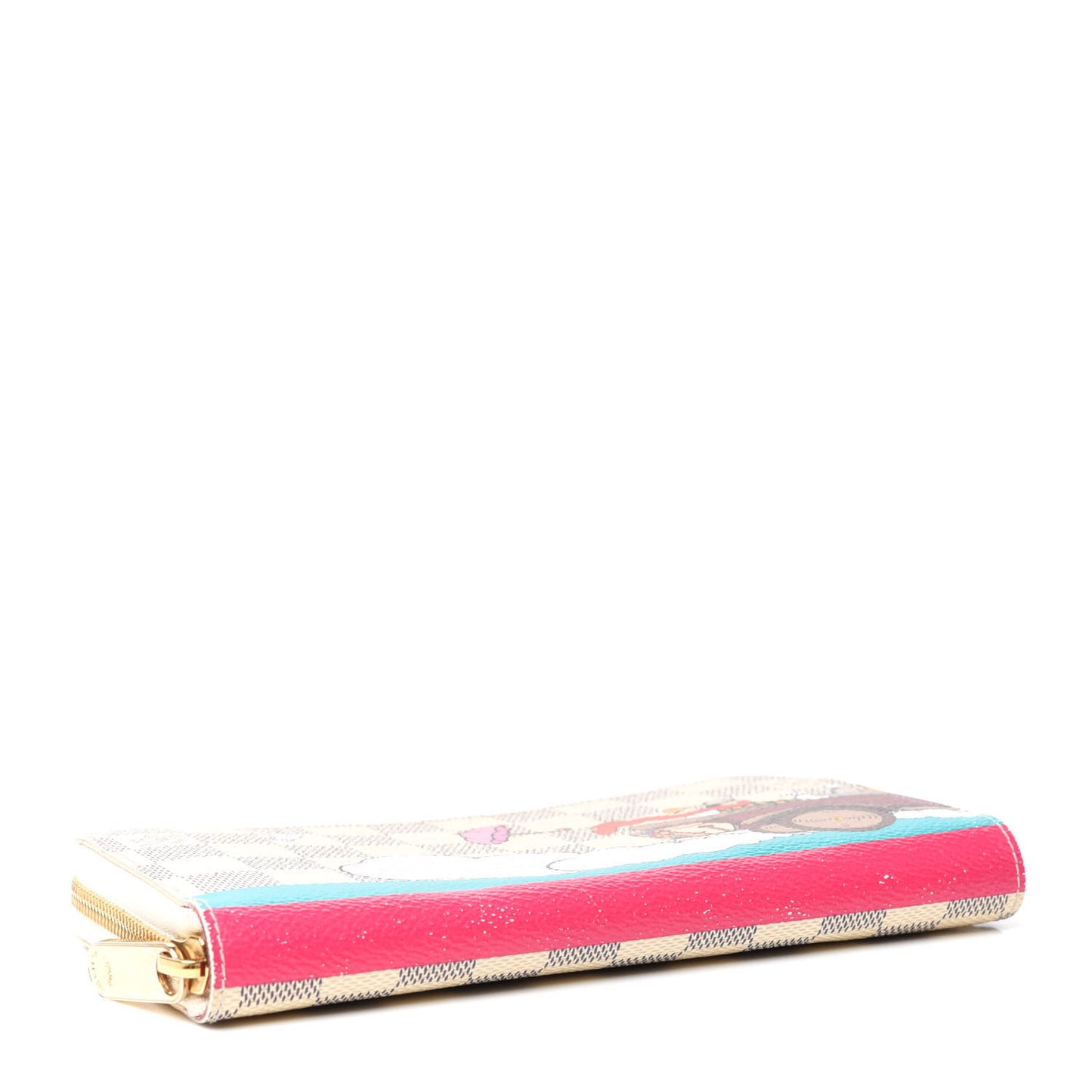 Damier Azur 2015 Christmas Animation Zippy Wallet Hibiscus