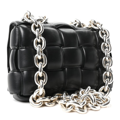 Bottega Veneta Lambskin Maxi Intreccio Padded Chain Cassette Crossbody Bag Black 3 of 9