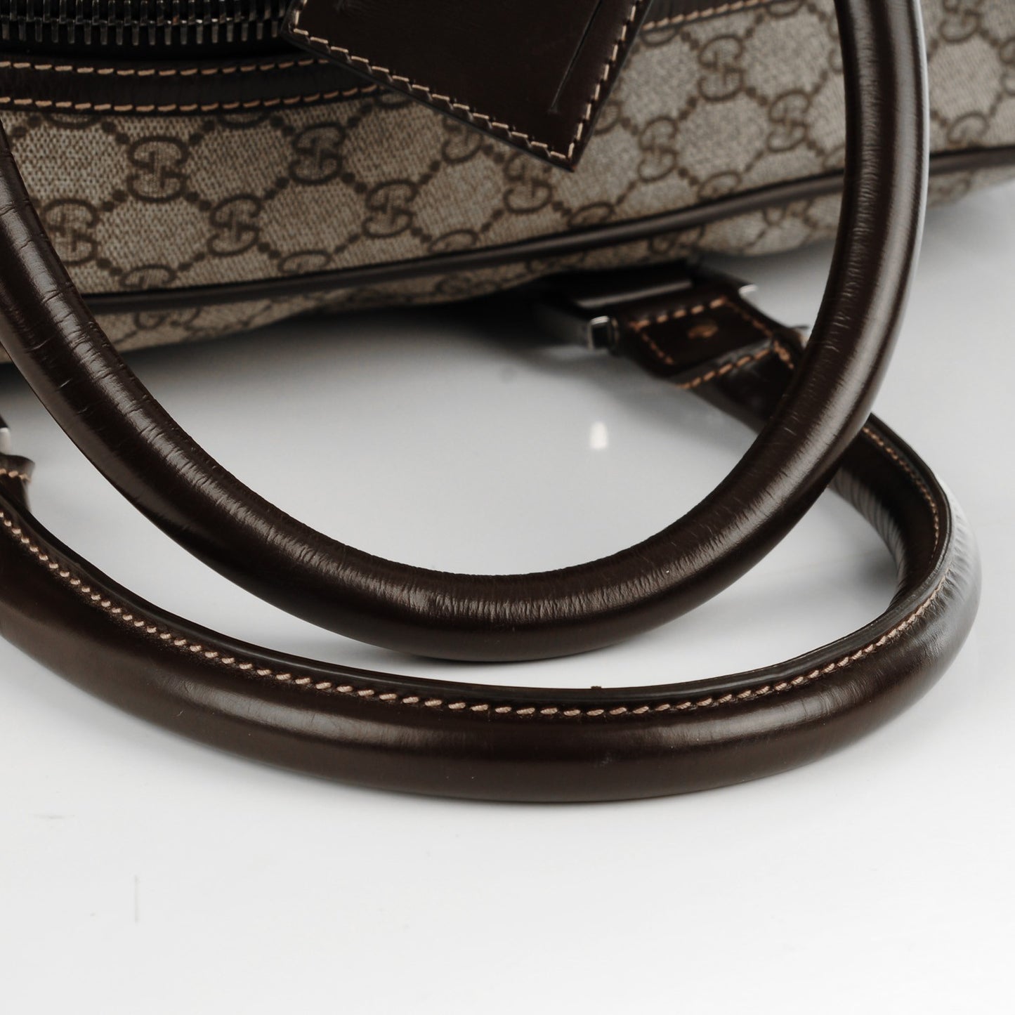 GG Supreme Monogram Interlocking G Duffle Bag Dark Brown