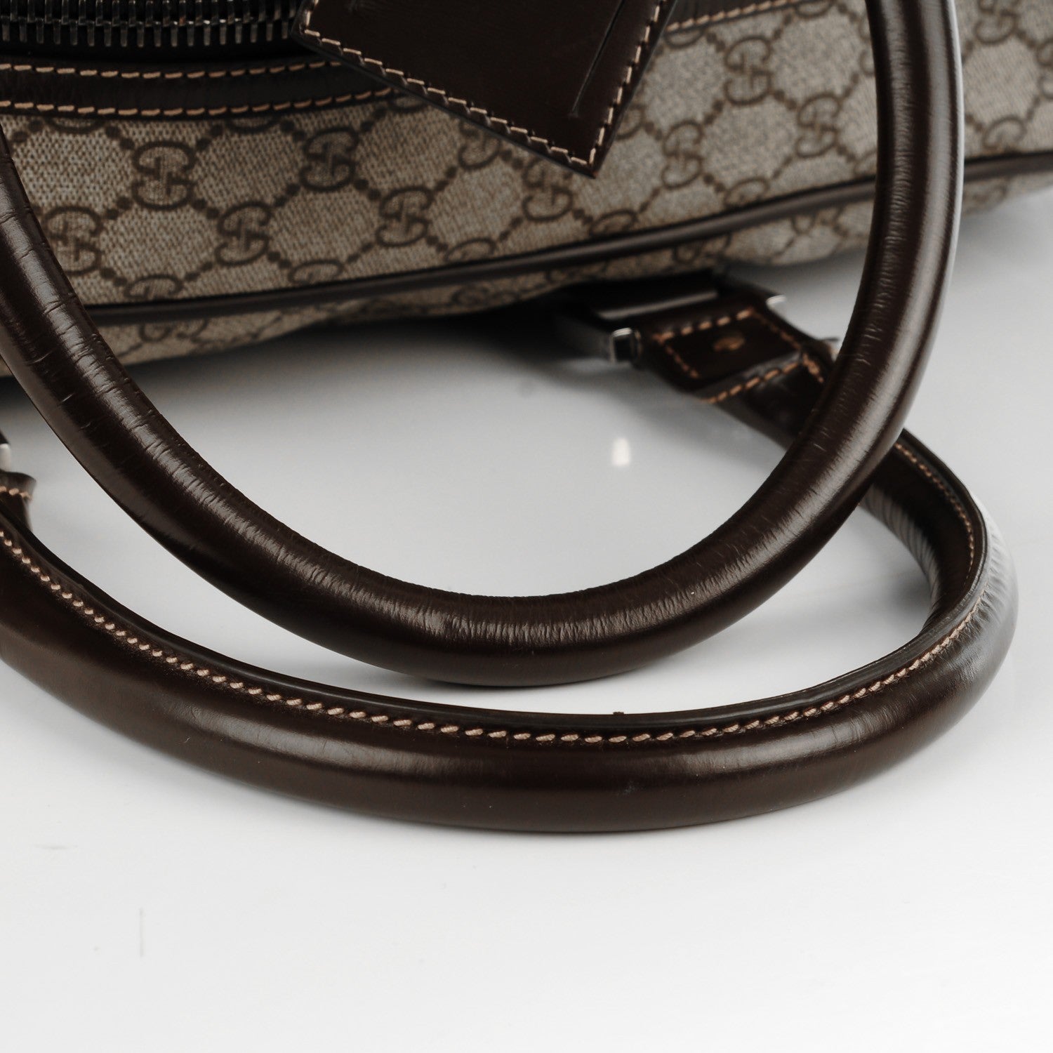 Gucci GG Supreme Monogram Interlocking G Duffle Bag Dark Brown 10 of 10