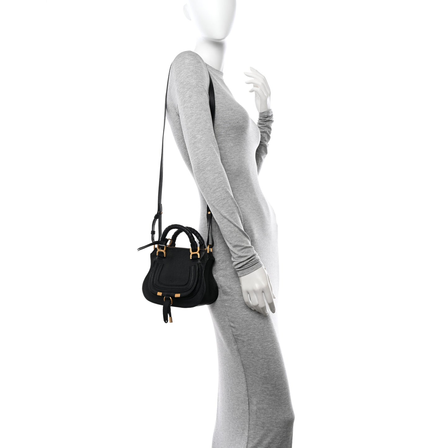 Calfskin Mini Marcie Satchel Black