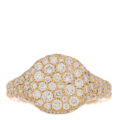 David Yurman 18K Yellow Gold Diamond Pave Chevron Pinky Ring 46 3.5 1 of 5