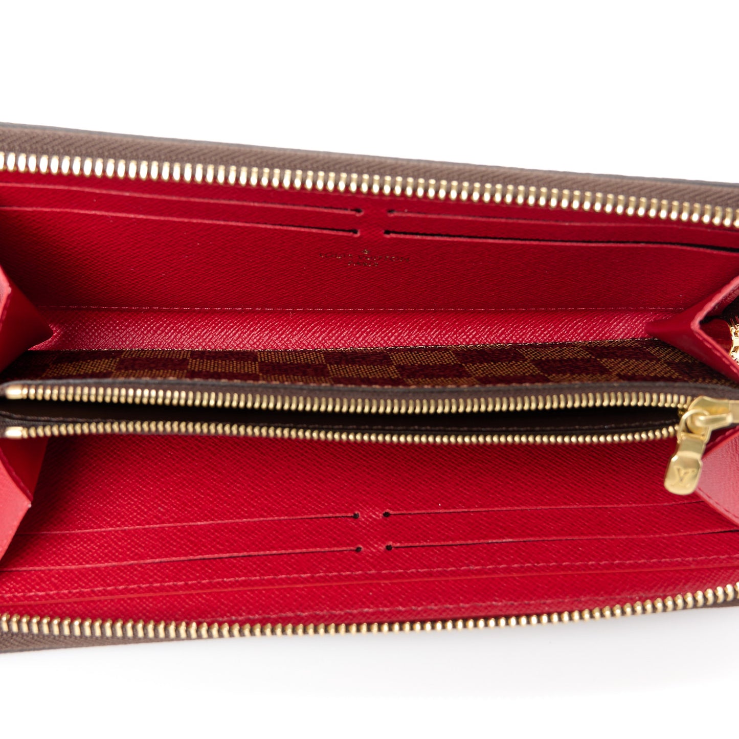 Damier Ebene Clemence Wallet Cherry