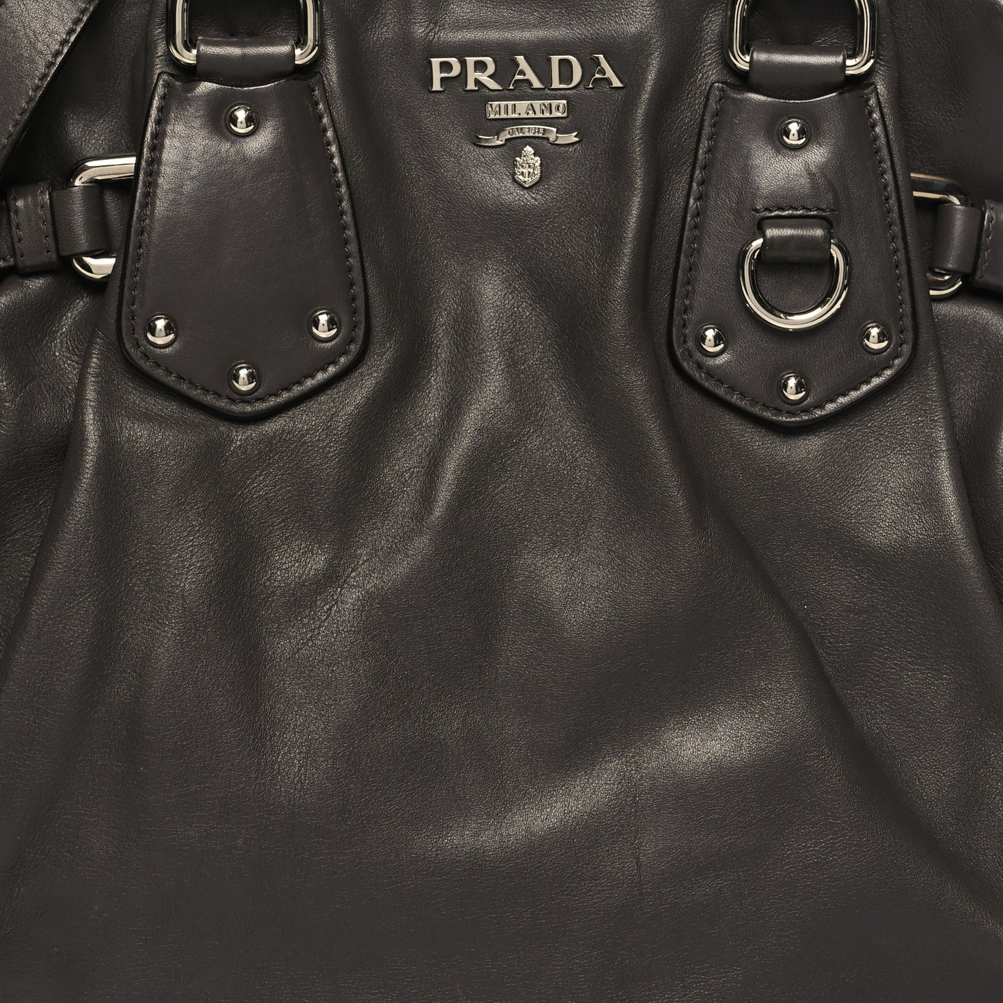 Soft Calf Shoulder Bag Dark Grey