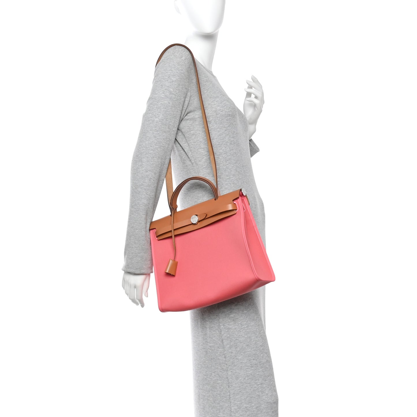 Vache Hunter Toile Herbag Zip 31 PM Rose Azalee Natural