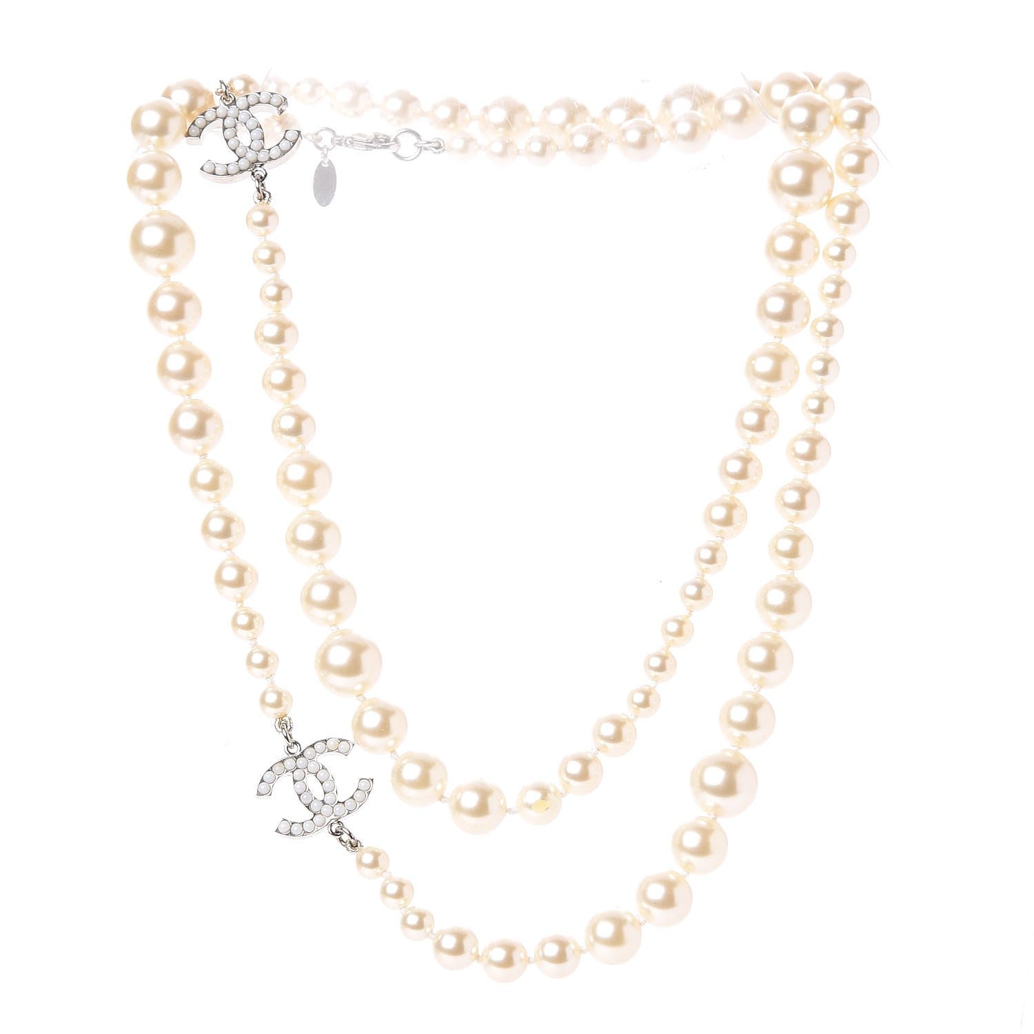 Chanel Pearl CC Long Necklace Gold 3 of 7