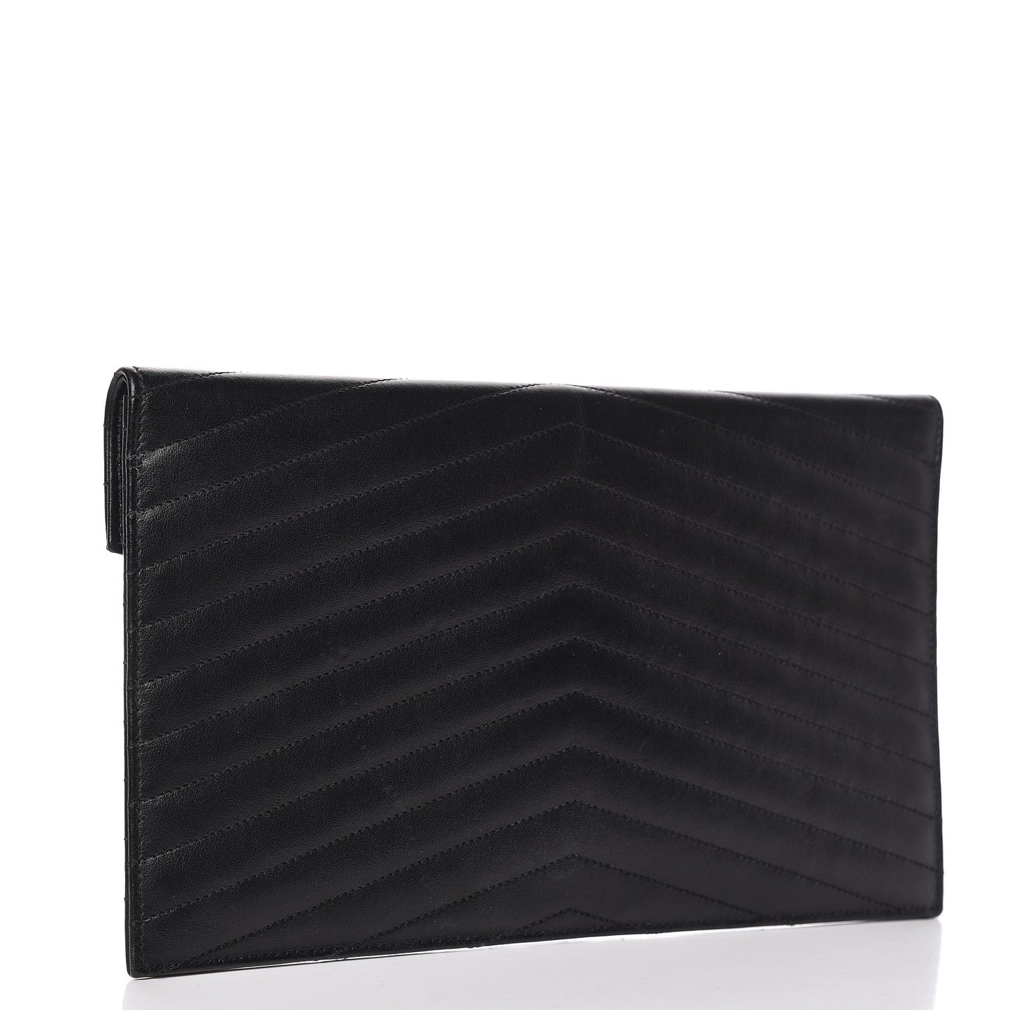 Calfskin Matelasse Chevron Monogram Uptown Clutch Black