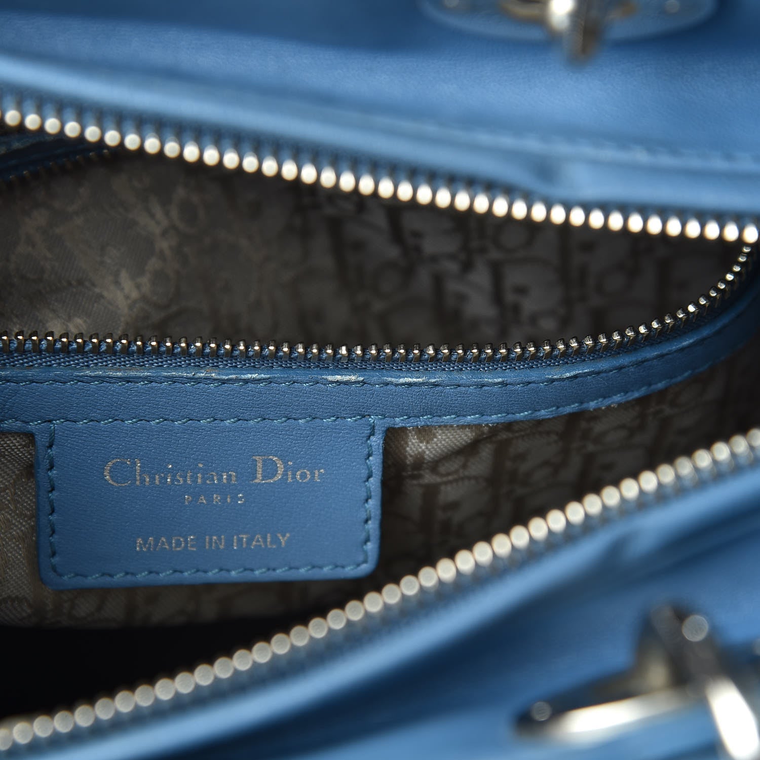 Christian Dior Lambskin Cannage Large Lady Dior Denim 11 of 18