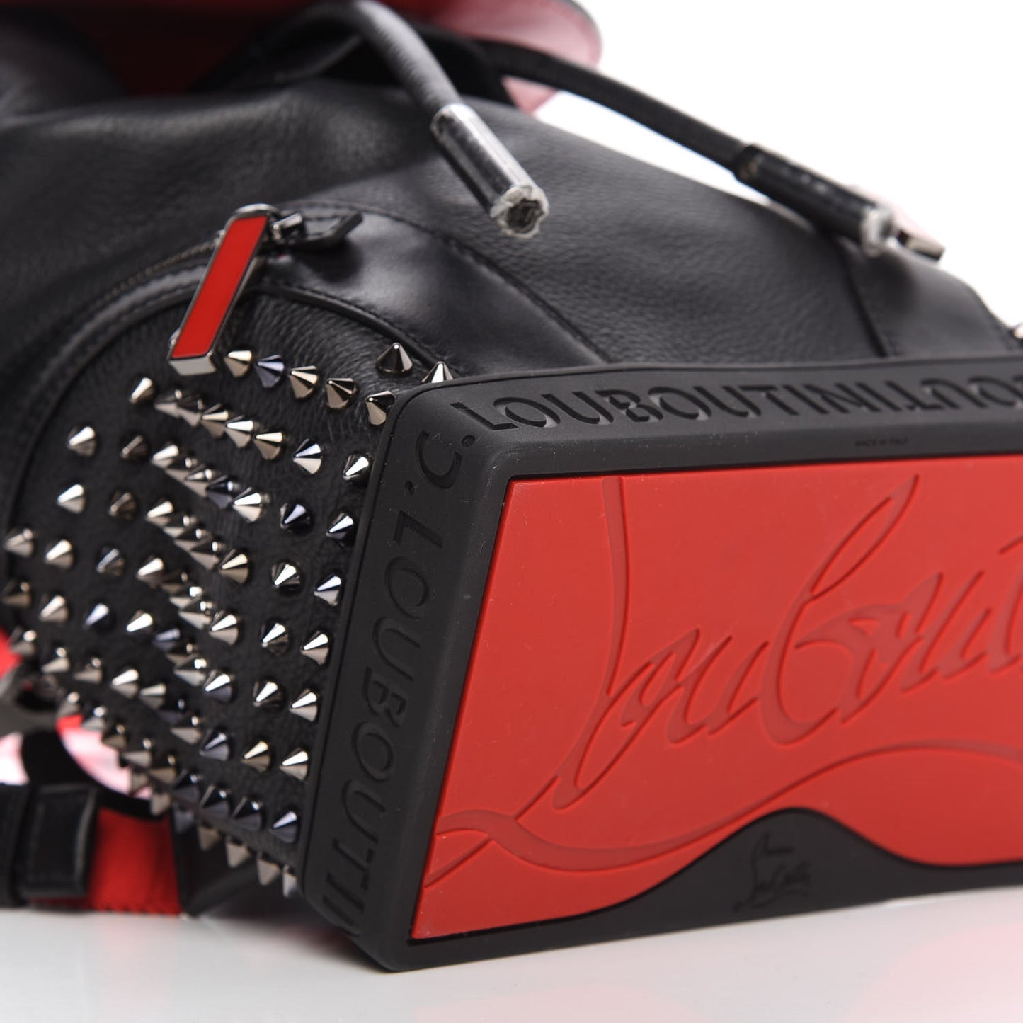 Calfskin Spiked Explorafunk Backpack Black