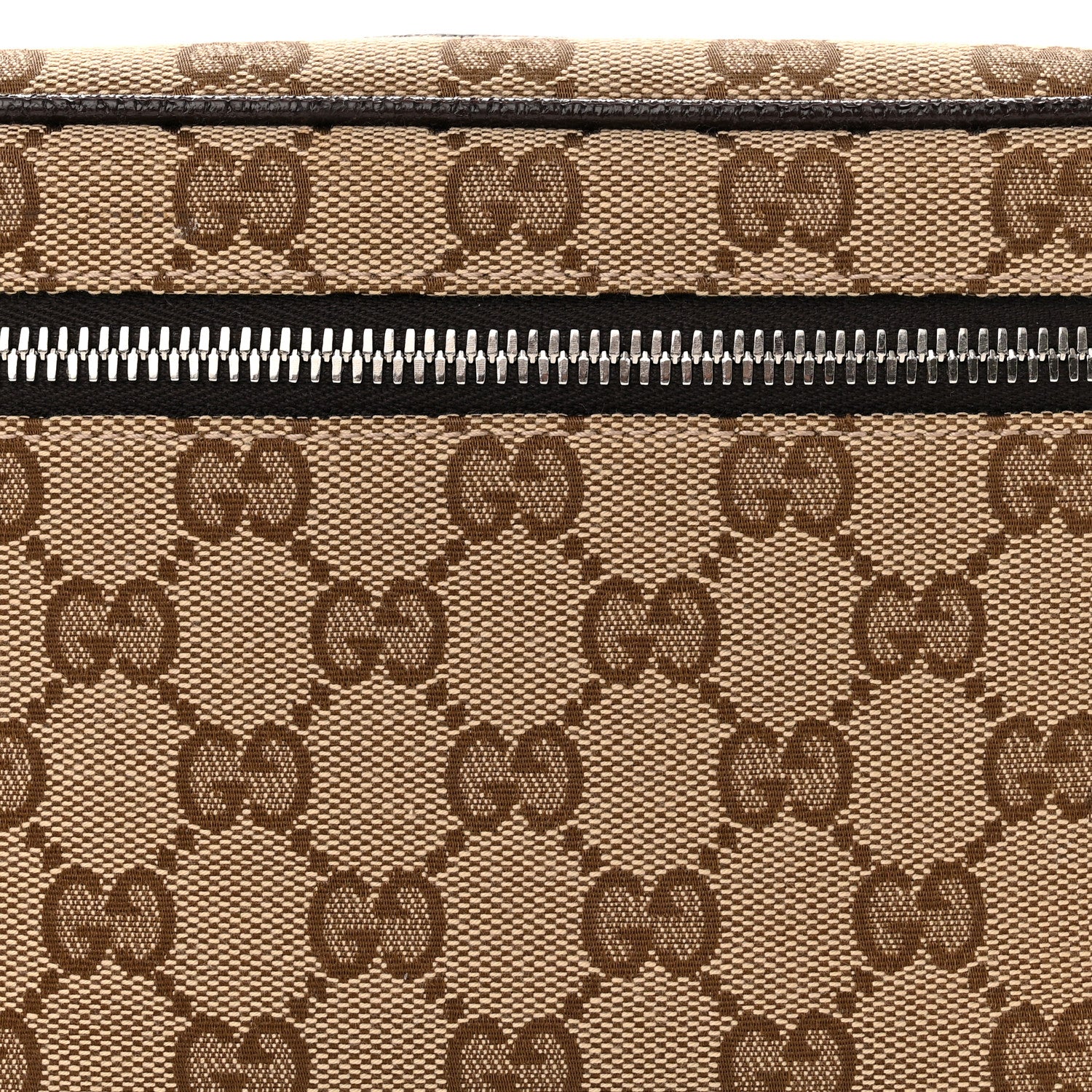 Gucci Monogram Dollar Calfskin Waist Pouch Beige Ebony Testa di Moro Marrone Scuro 7 of 9
