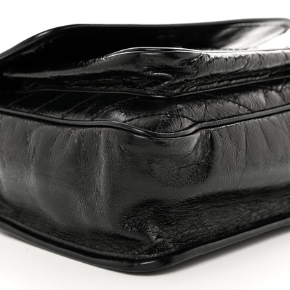 Saint Laurent Crinkled Calfskin Matelasse Monogram Medium Niki Chain Satchel Black 9 of 10
