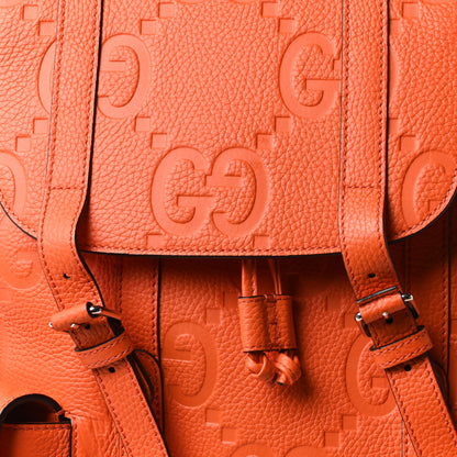 Gucci Piuma Calfskin Jumbo GG Embossed Double Buckle Backpack Good Orange 7 of 9