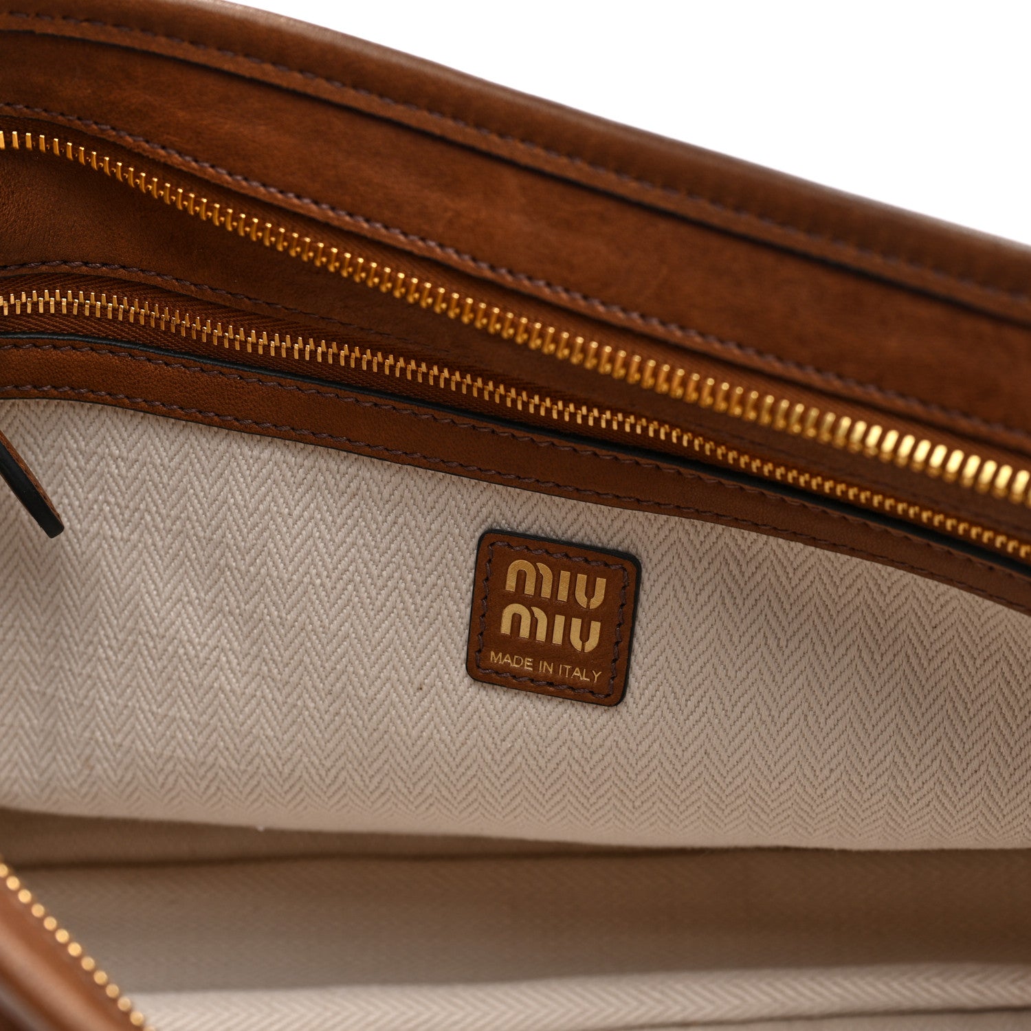 Miu Miu Nappa Large Aviator Regular Aventure Shoulder Bag Oak 6 of 9