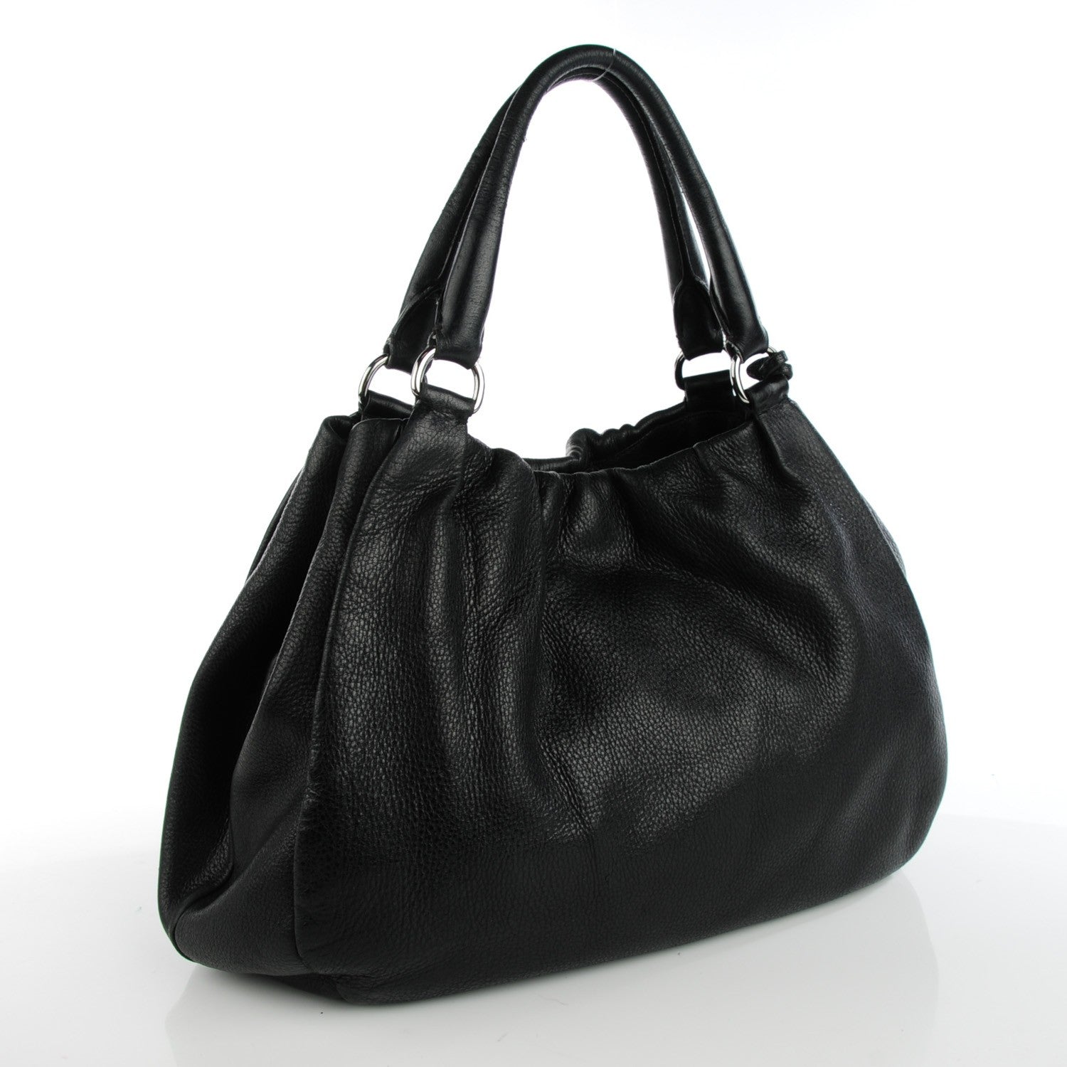 Prada Deerskin Shoulder Bag Black 3 of 9
