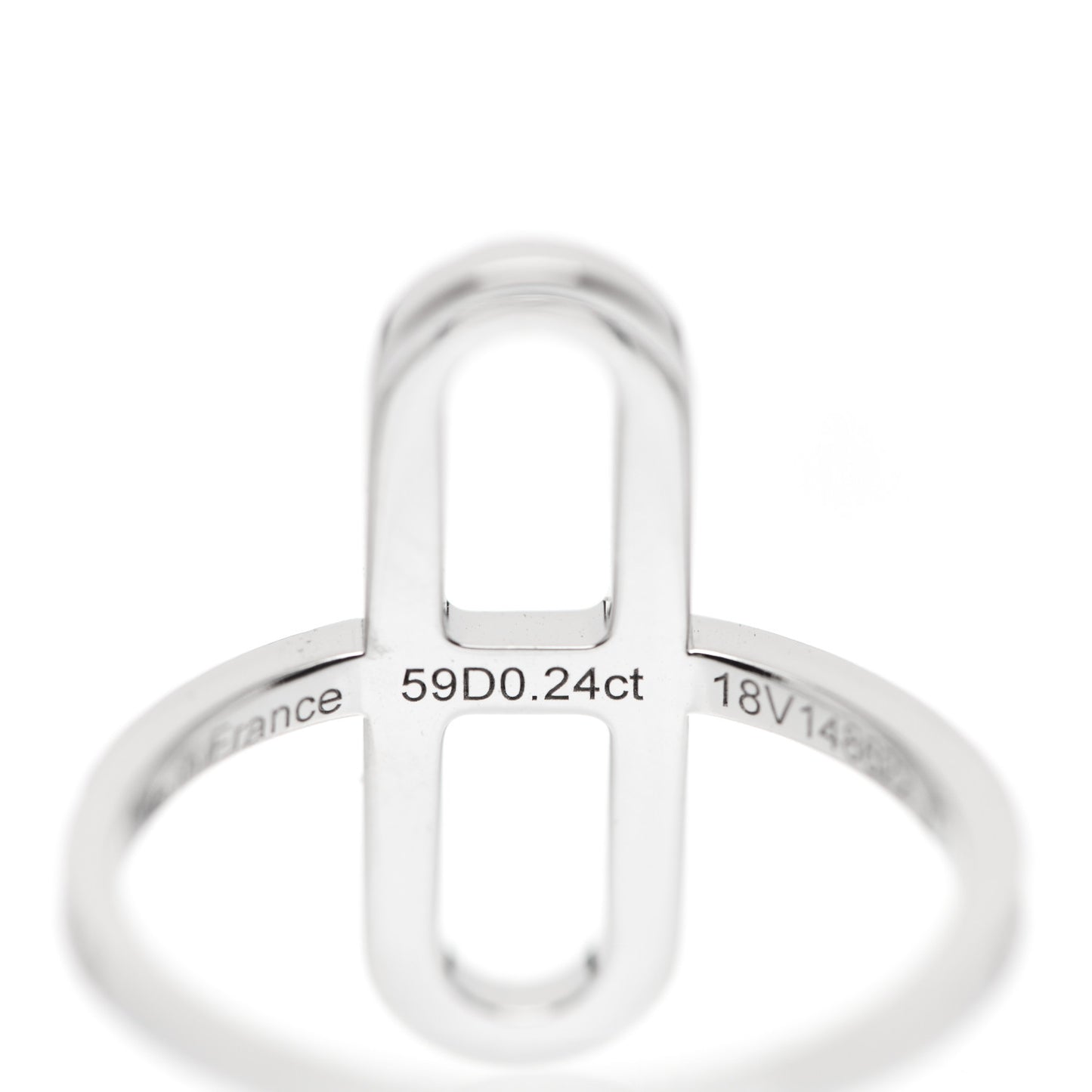 18K White Gold Diamond Ever Chaine d'Ancre Ring 50 5.25