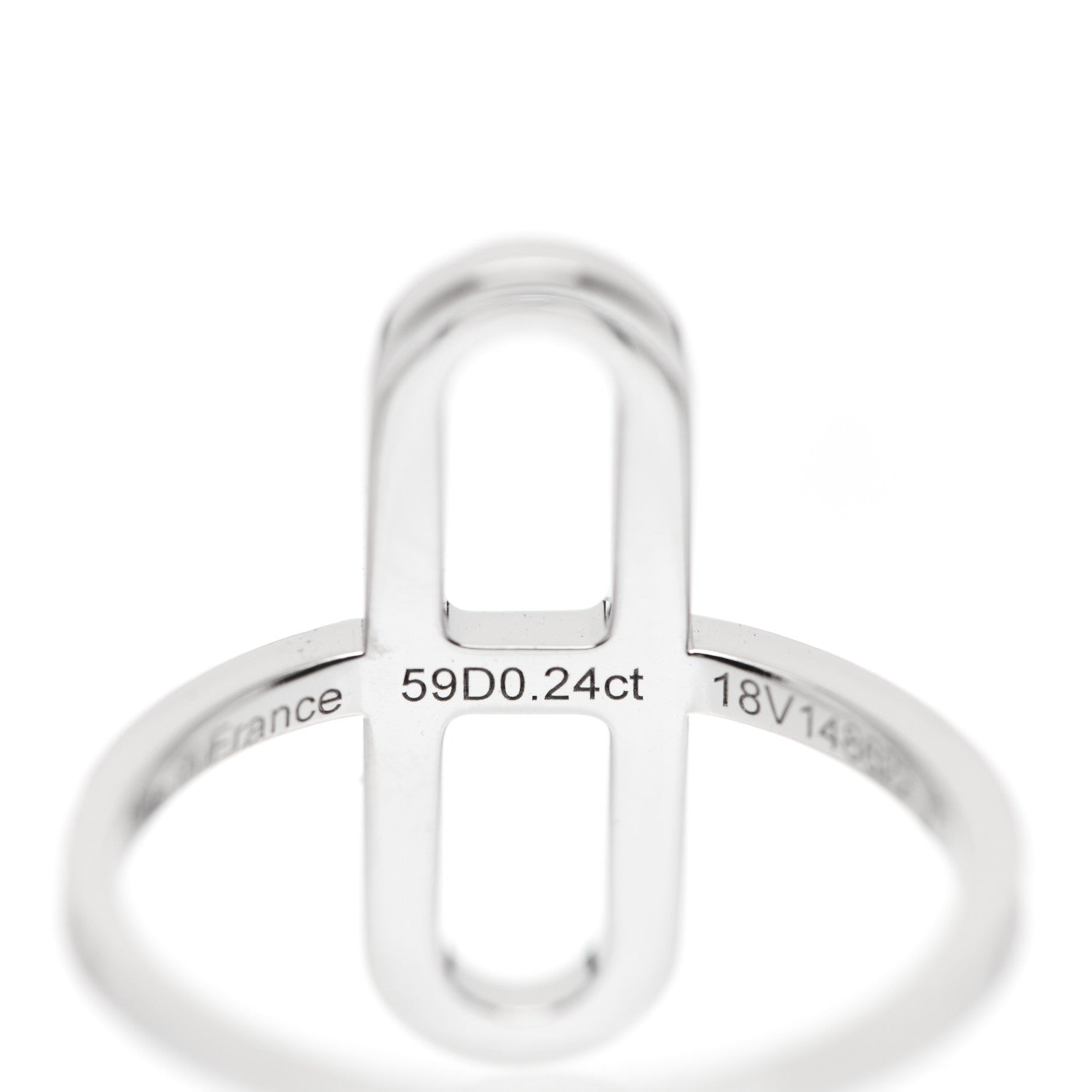 Hermes 18K White Gold Diamond Ever Chaine d'Ancre Ring 50 5.25 5 of 7