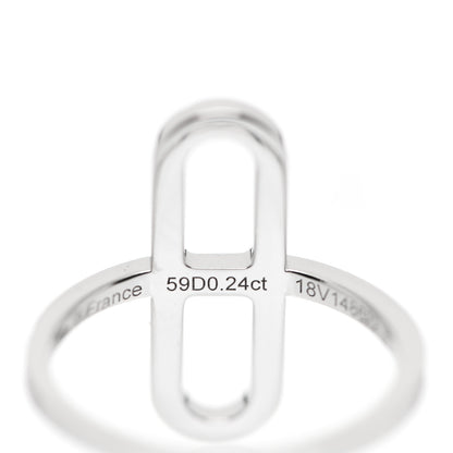 Hermes 18K White Gold Diamond Ever Chaine d'Ancre Ring 50 5.25 5 of 7