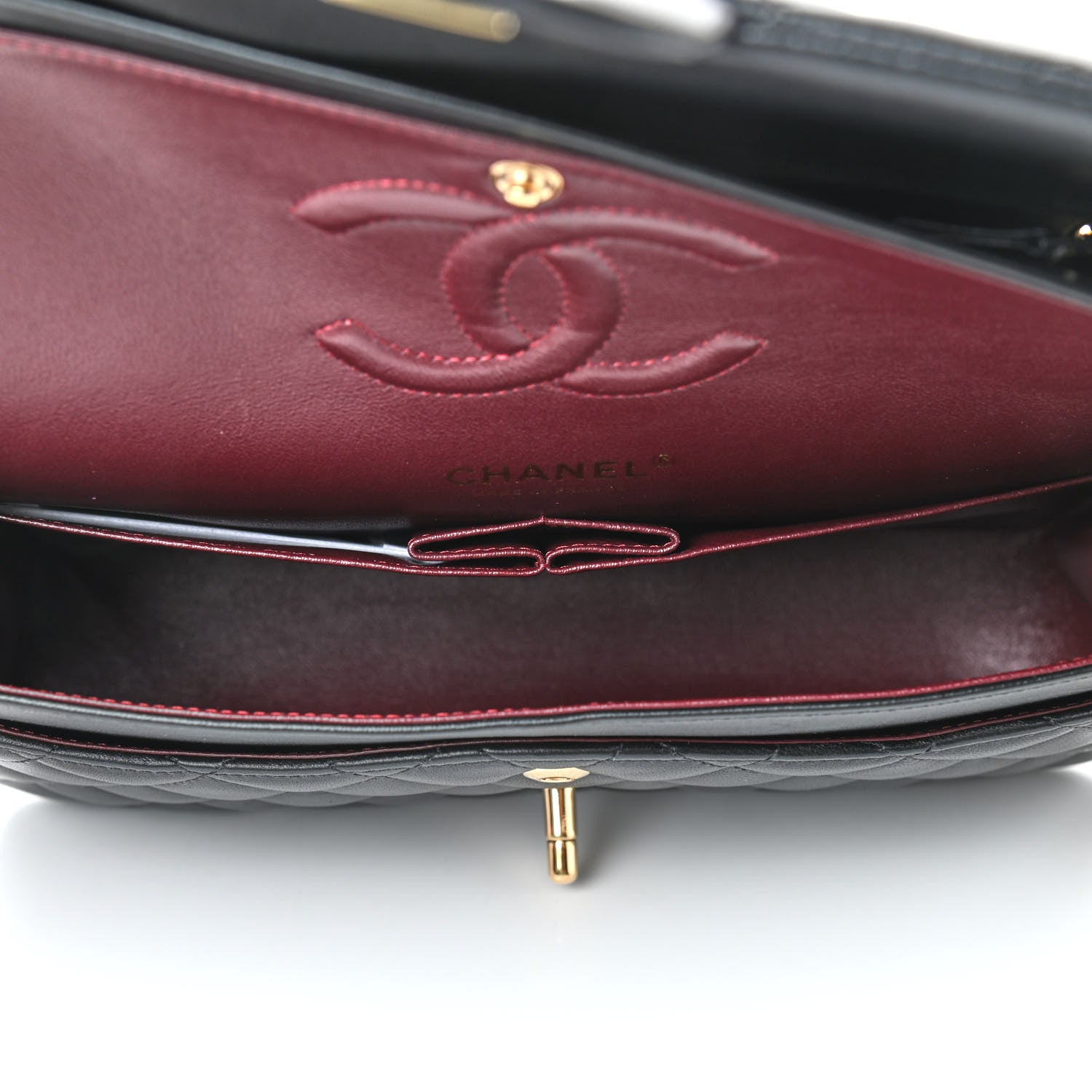 Chanel Lambskin Quilted Medium Double Flap Black 4 of 8