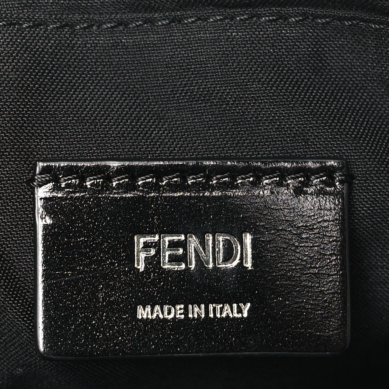 Fendi Vitello King FF Lines Embossed Lock Chain 1974 Diagonal Medium Camera Case Black 6 of 9