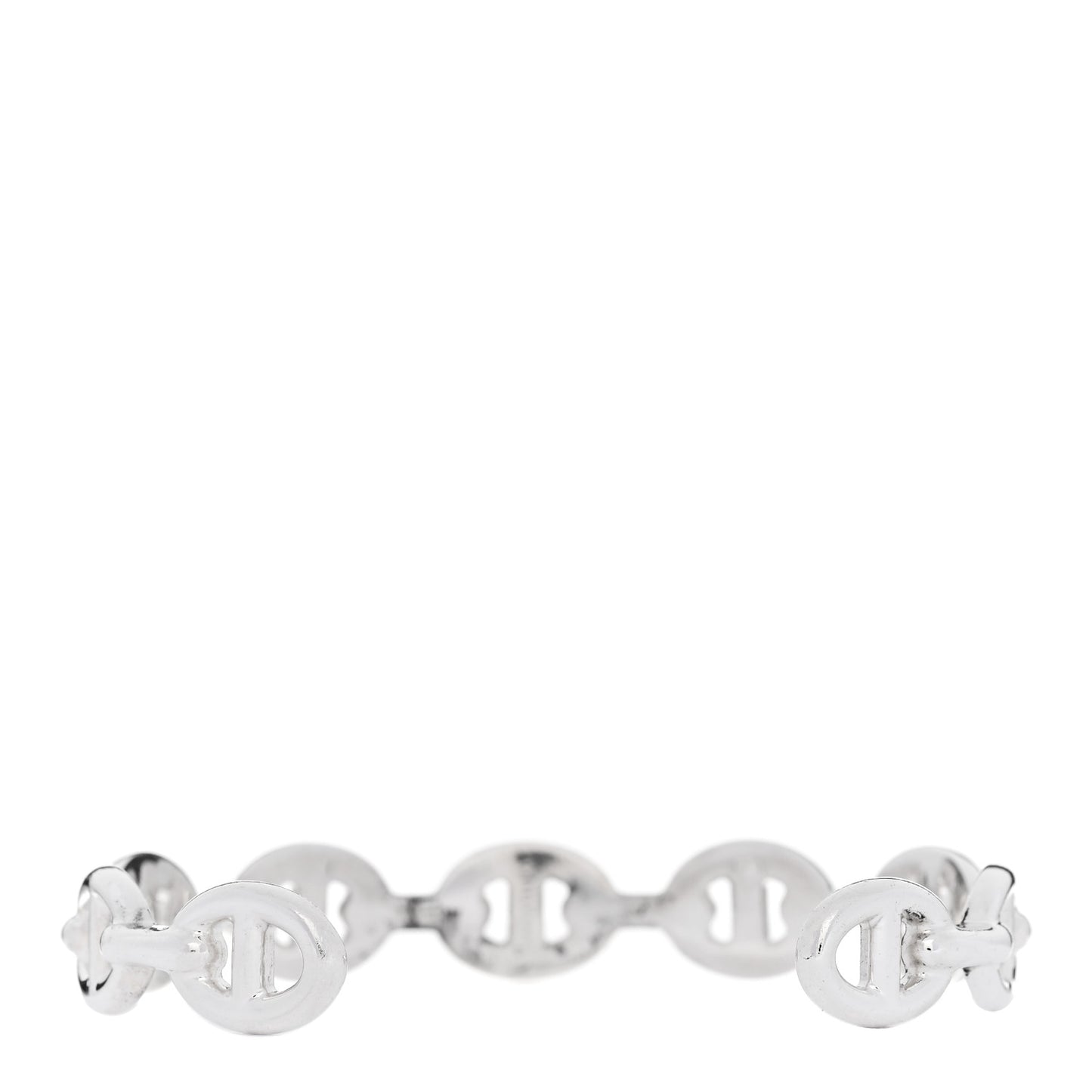 Sterling Silver MM Chaine d'Ancre Enchainee Cuff Bracelet ST