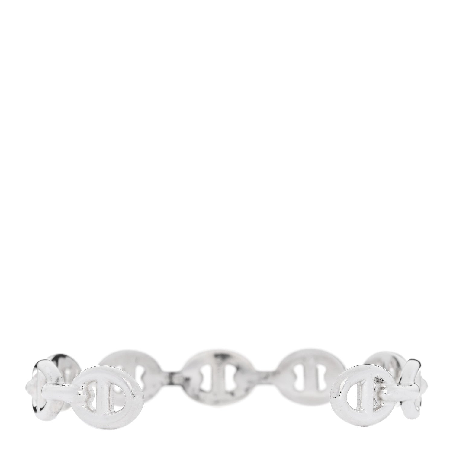 Hermes Sterling Silver MM Chaine d'Ancre Enchainee Cuff Bracelet ST 2 of 4