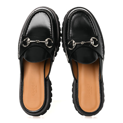 Gucci Cordovan Lux Womens Sylke Horsebit Platform Mules 37 Black 2 of 12