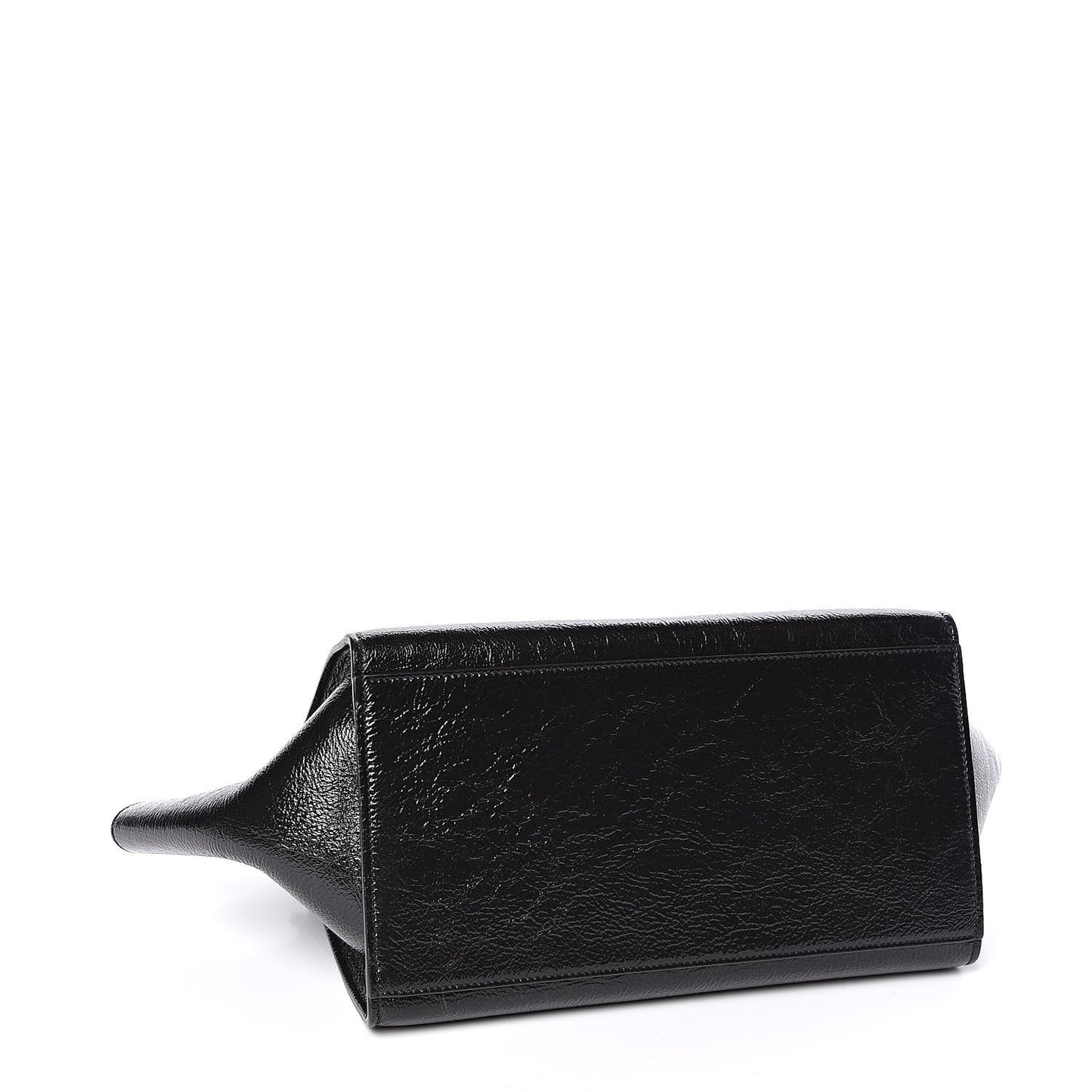 Shiny Goatskin Small Trapeze Black