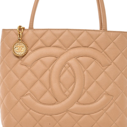 Chanel Caviar Quilted Medallion Tote Beige 7 of 11