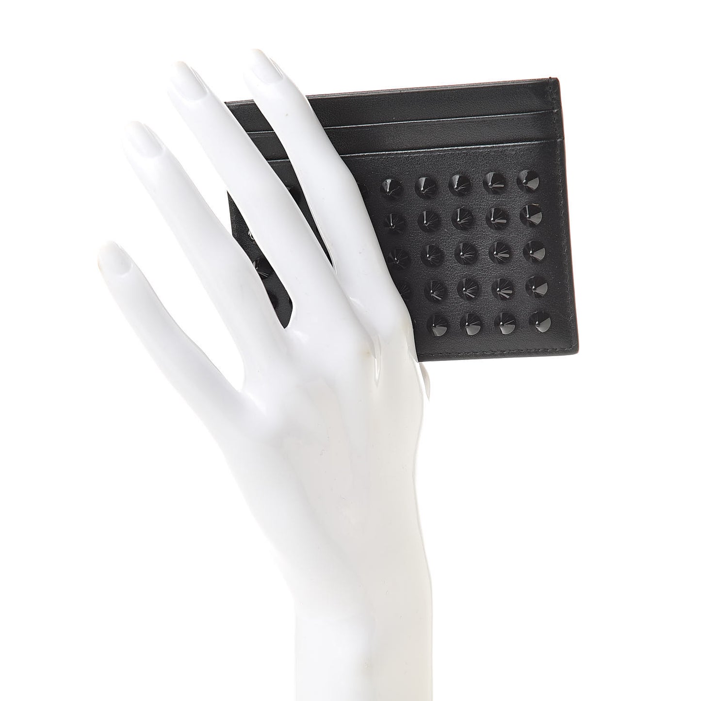 Calfskin Paris Spikes Kios Card Holder Black