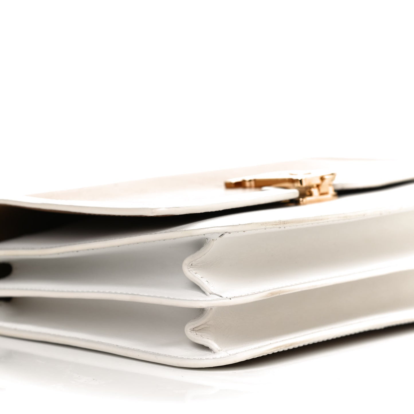 Smooth Calfskin Monogram Medium TB Bag Chalk White Camel