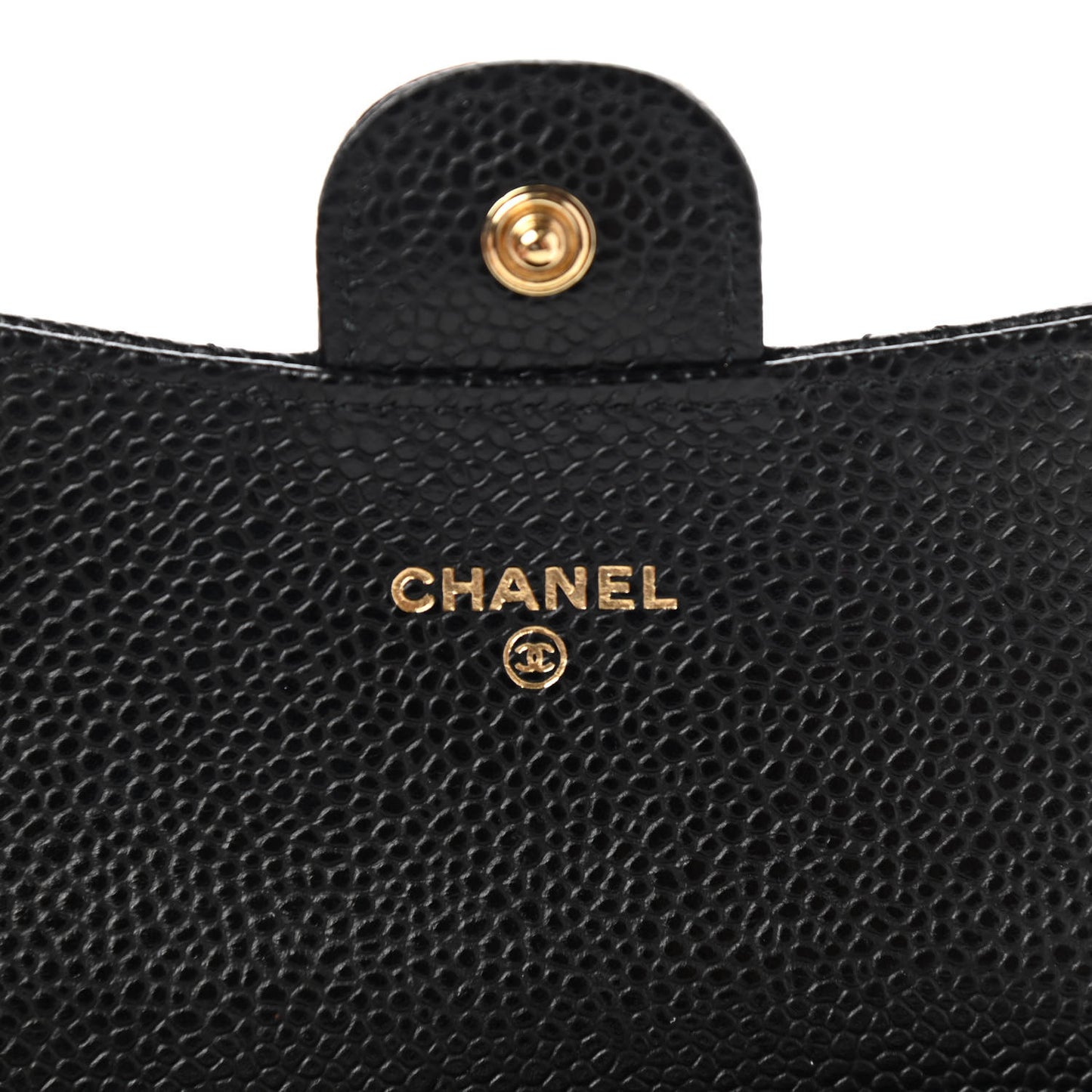 Caviar Quilted Flap Card Holder Black