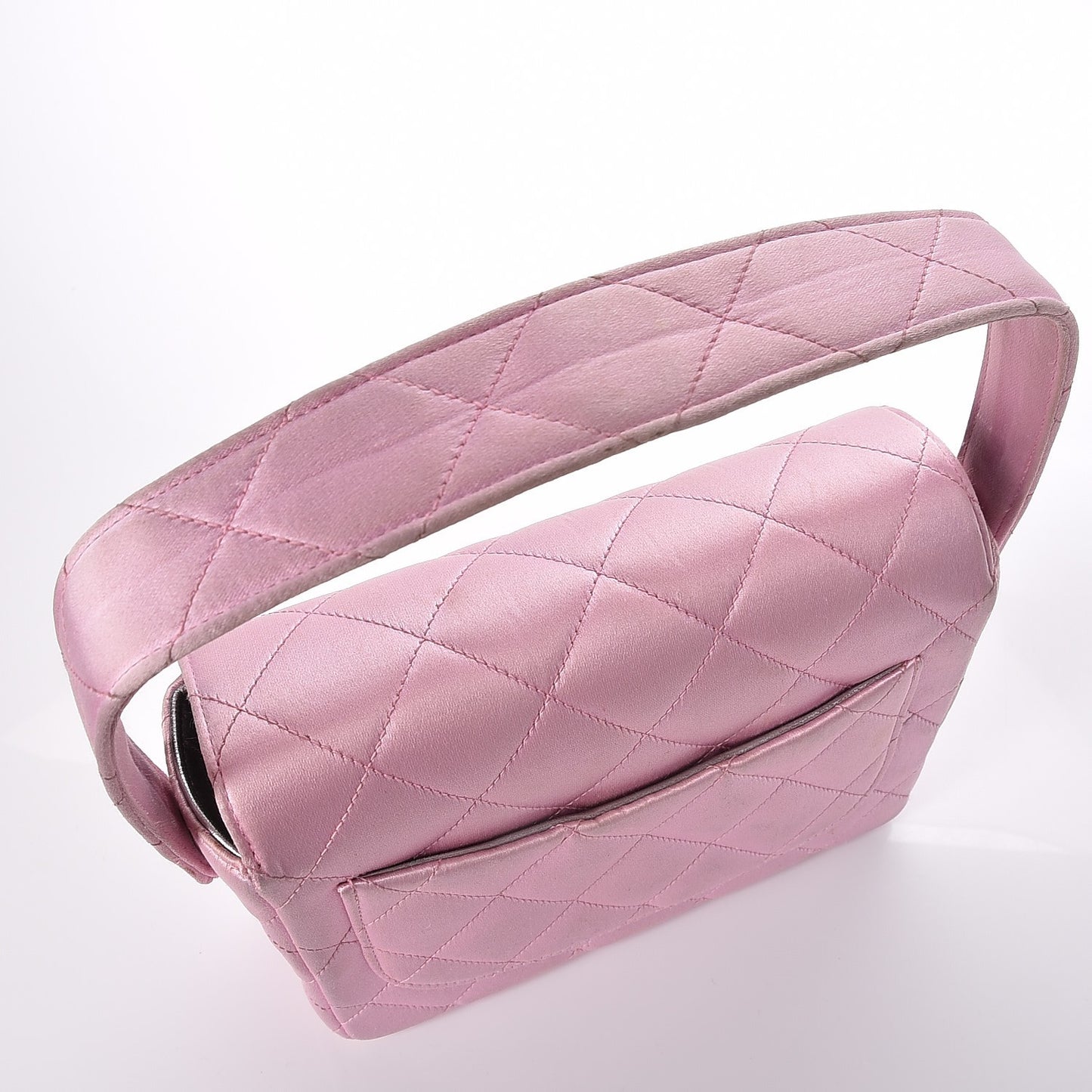 Satin Quilted Evening Bag Pink